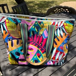 Consuela large multi color zip tote